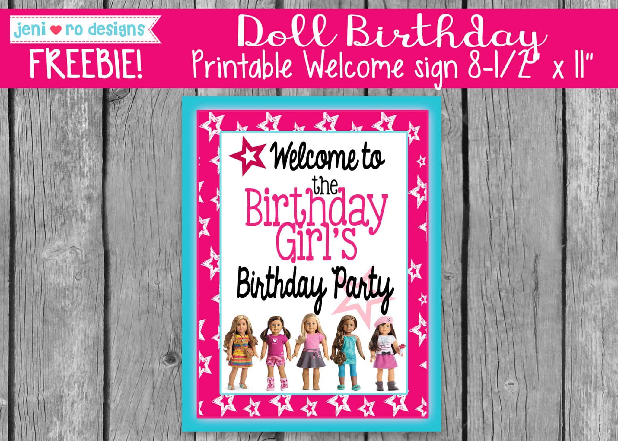 American girl doll birthday printables in the FREE printable library!