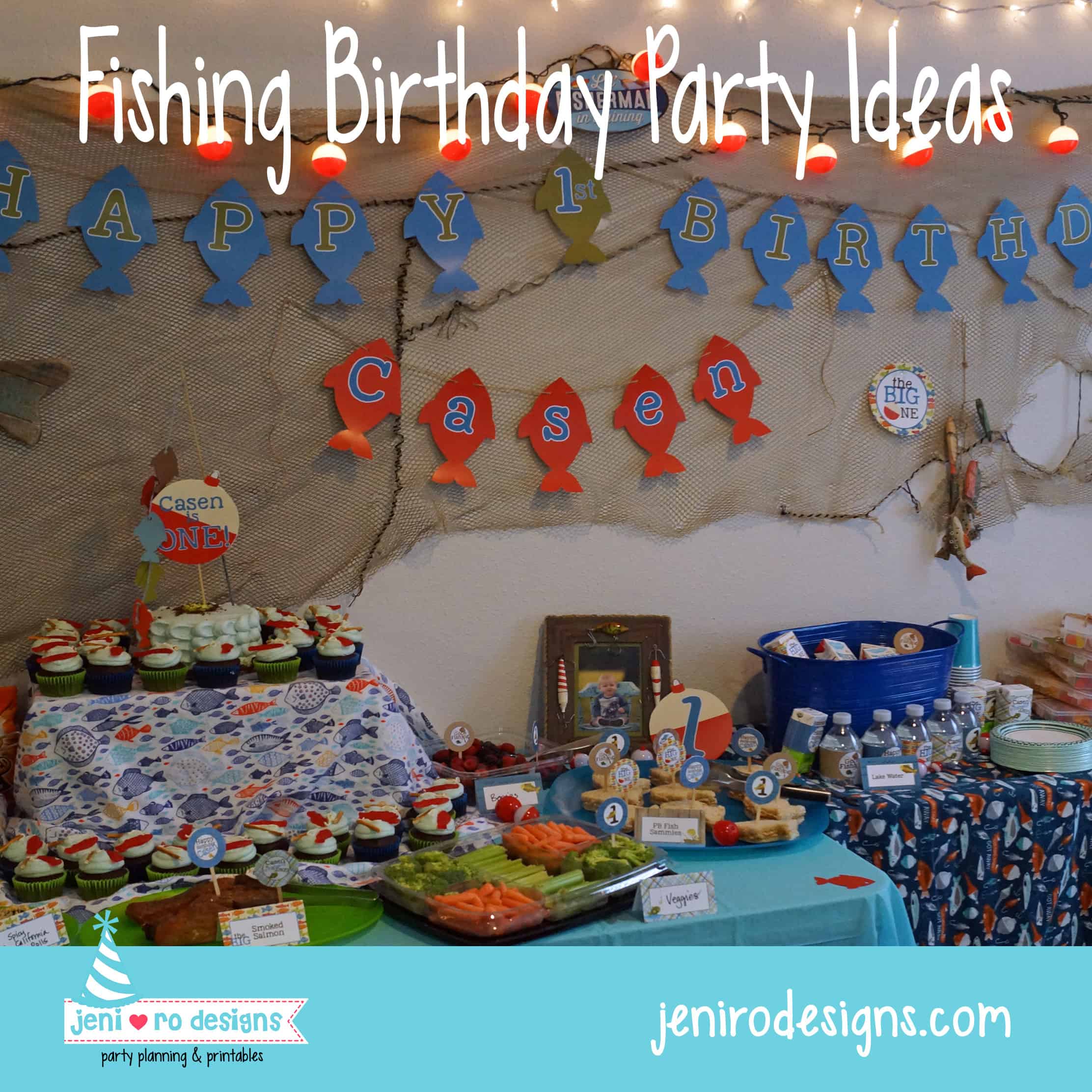 Fishing Birthday Party Printable Decor set - Fishing birthday