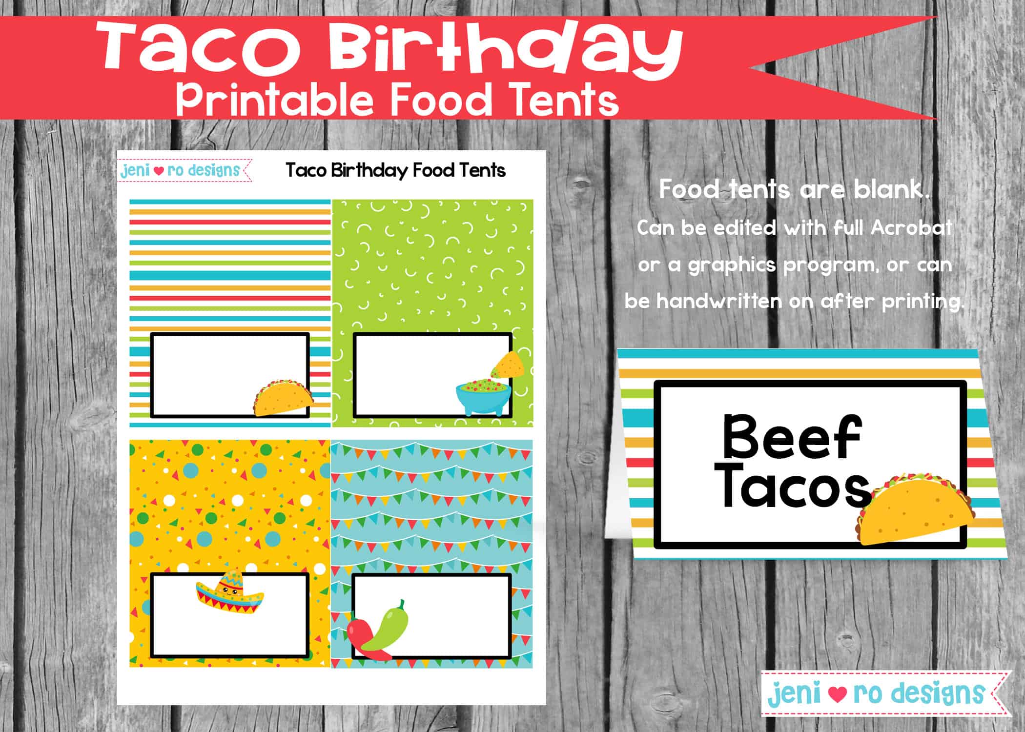 Taco Birthday Party printables - New theme in the shop!