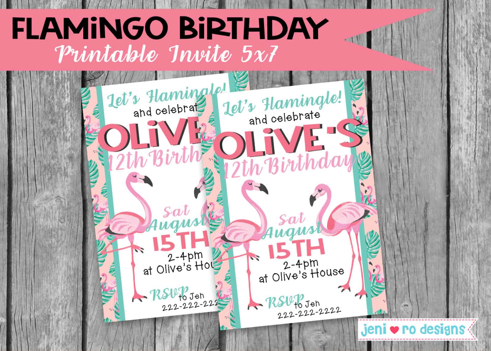 Flamingo Birthday printables - new theme in the shop!