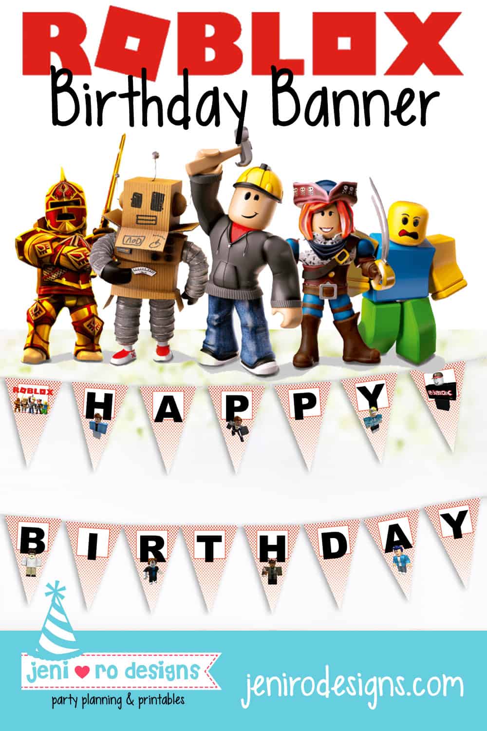 Shop Printable Roblox Happy Birthday Banners With The