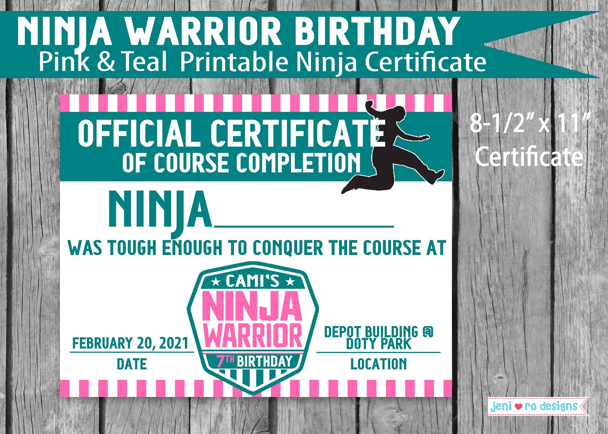 Ninja Warrior Birthday, Parkour Party, Printable Water Bottle