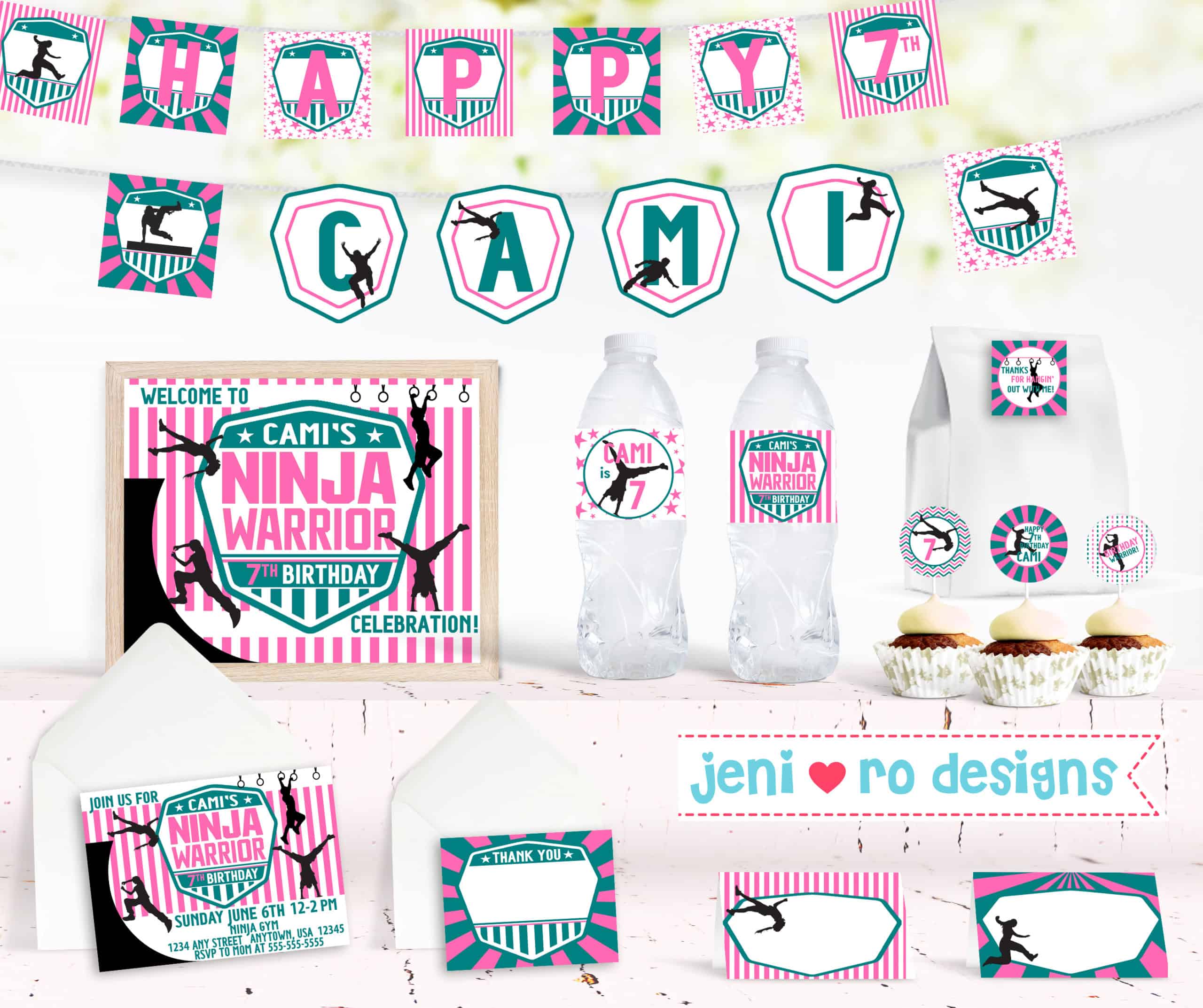 Ninja Party Water Bottle Labels Template Printable Ninja Theme