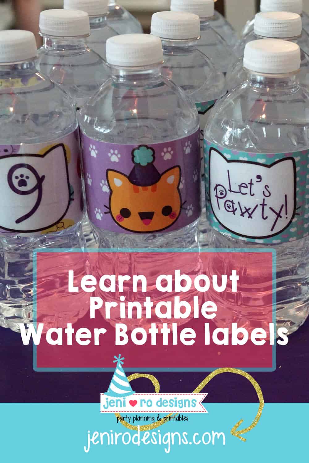Printable water bottle labels are easy and fun to use at your next party!