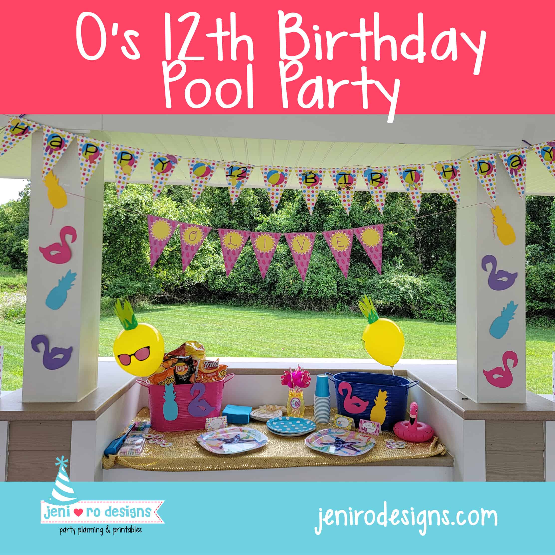 Pool party birthday printables to celebrate our new 12 year old!