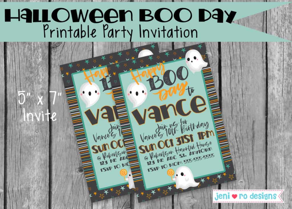 halloween boo day invite - jeni ro designs