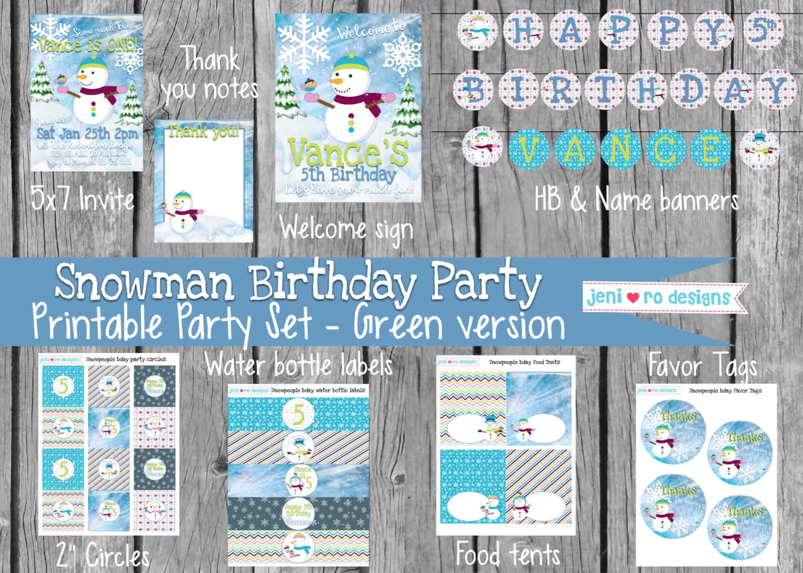 Snowman Birthday party printables - new theme in the shop!