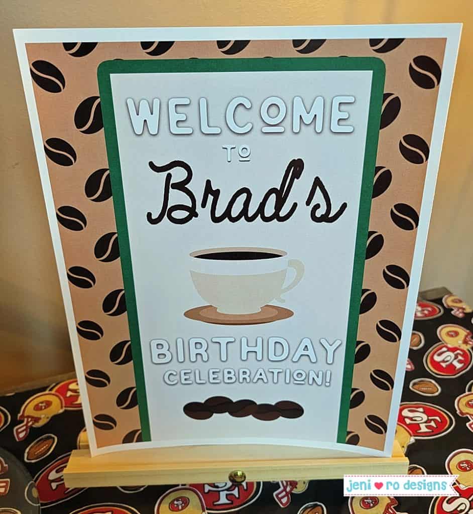 coffee birthday party welcome sign printable