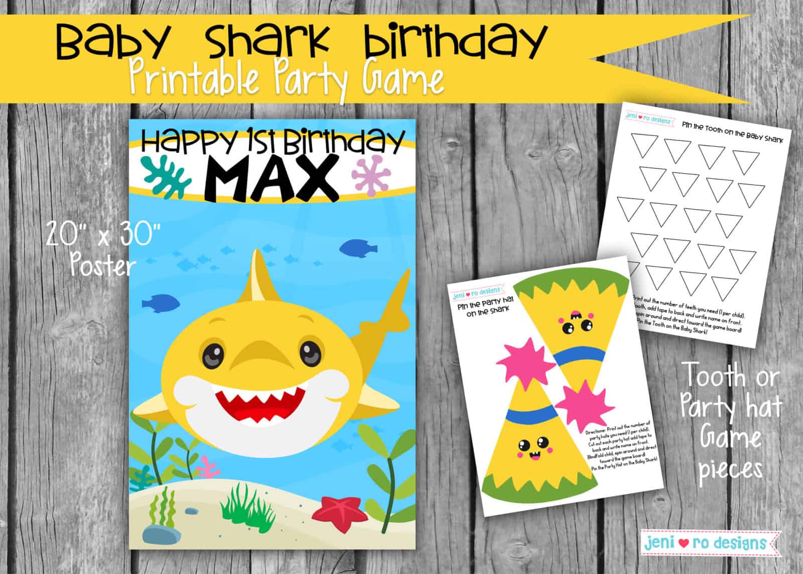 Baby shark birthday printable party decorations and more!