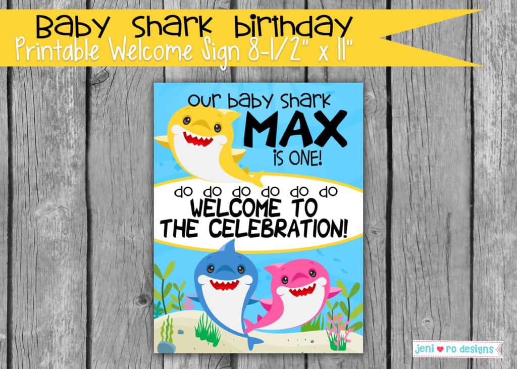 Baby shark birthday printable party decorations and more!