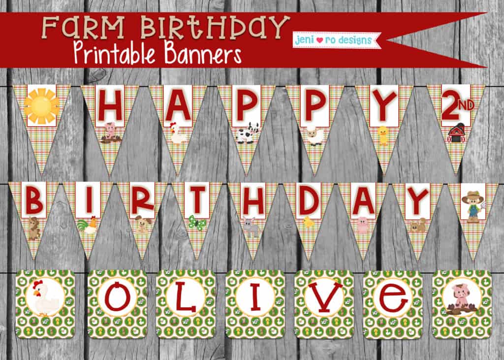 farm birthday banner