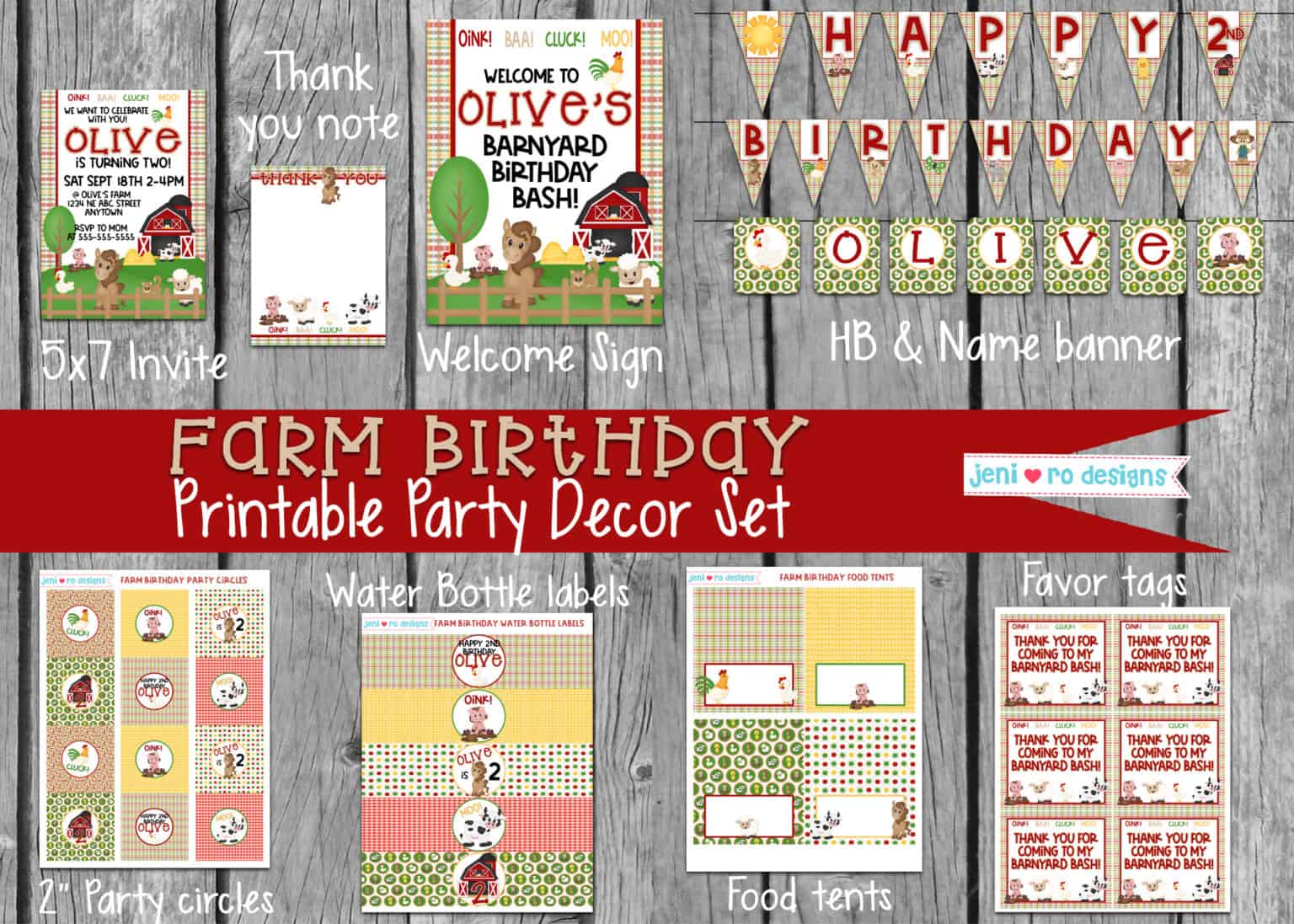 Farm birthday party printables for a barnyard bash!