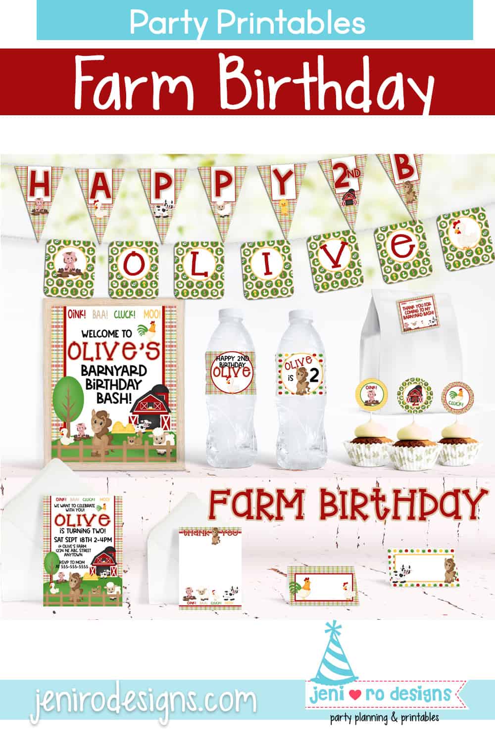 Farm birthday party printables for a barnyard bash!