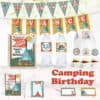 Camping Birthday Party printable set, Camping party, campsite, campfire, camping animals, kids party printables