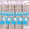 Mermaid Birthday, Printable Party decor set, Mermaids, Under the sea, mermaid, Birthday printable set, personalized - Image 3