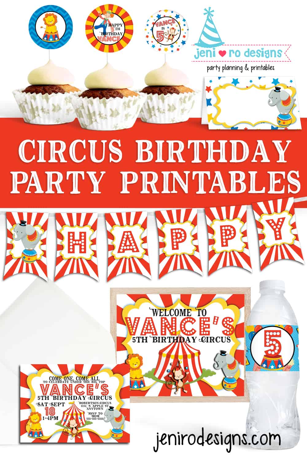 Circus birthday Party printables