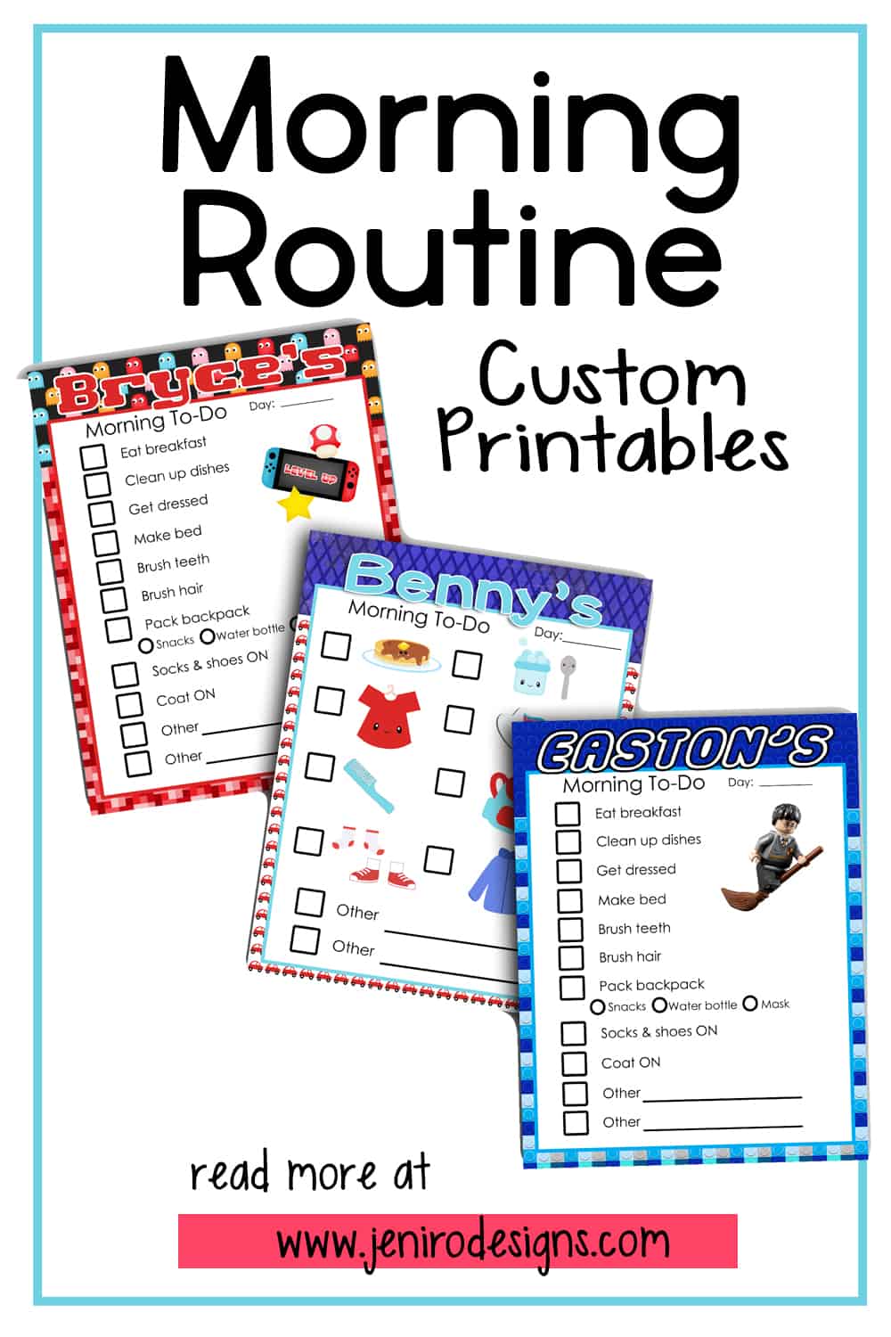 Custom Printables to help with their morning routine before school