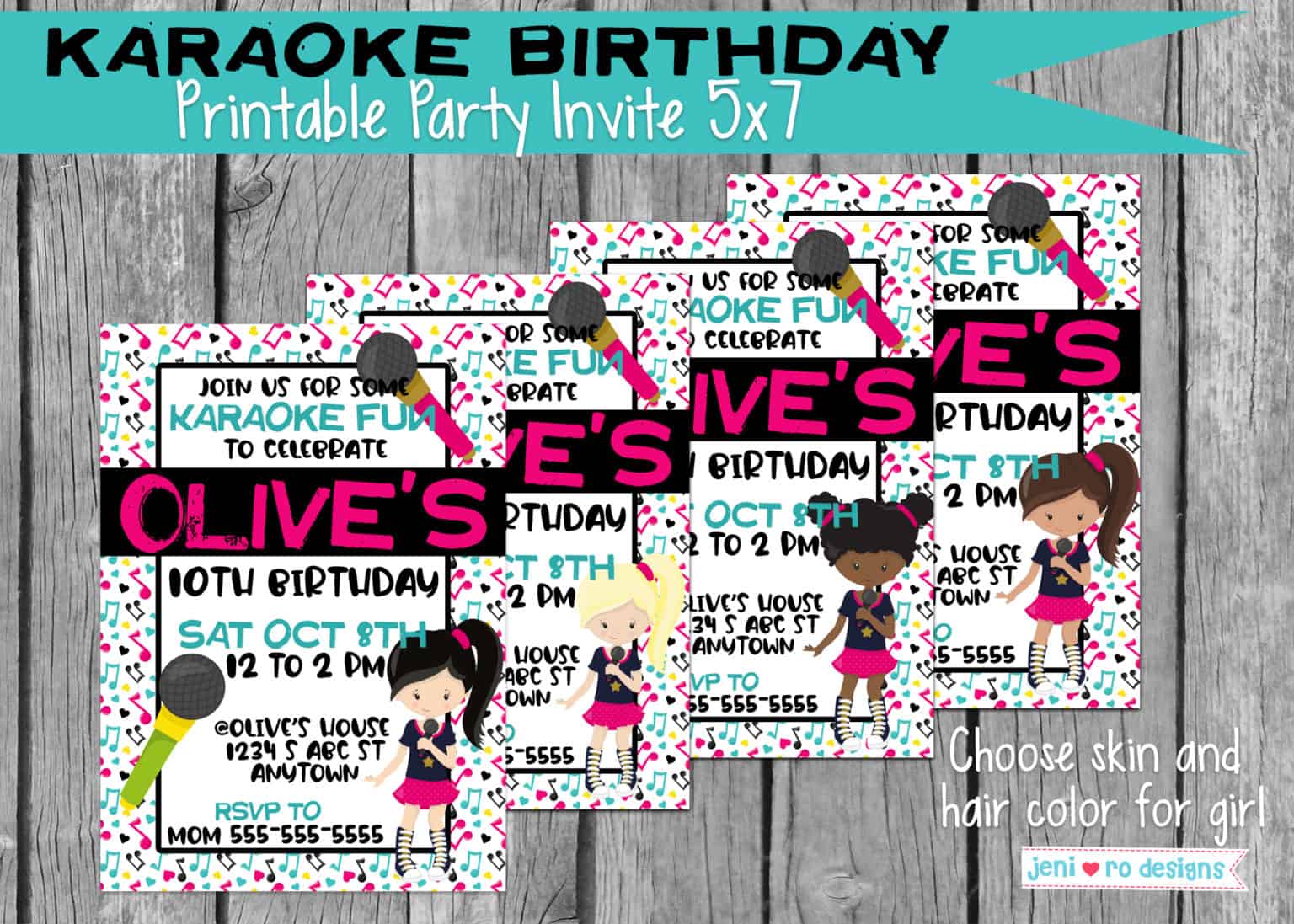 Karaoke birthday printable decor for your little singer!