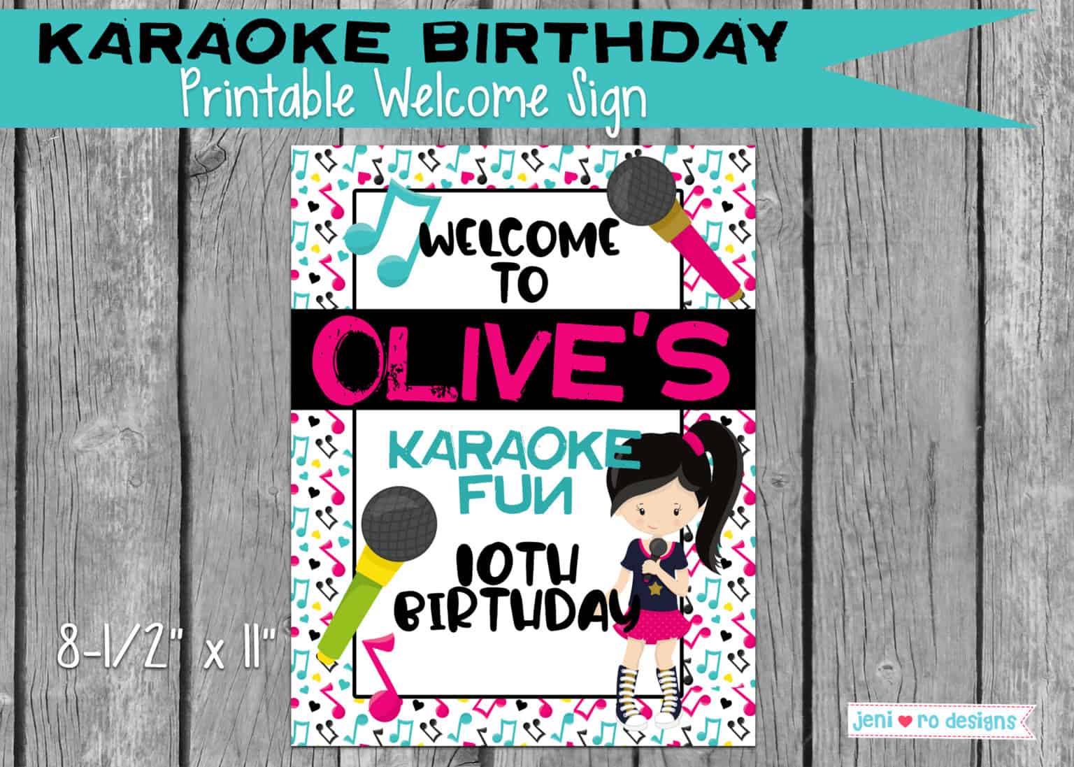 Karaoke birthday printable decor for your little singer!