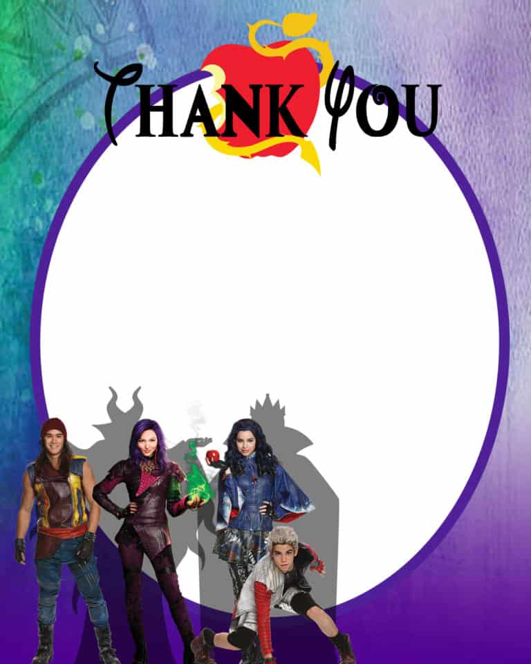 Descendants birthday party printables in the Free Printable Library!