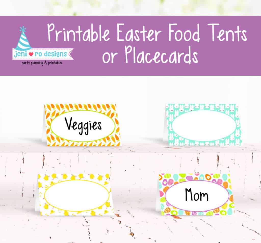 Easter printable food tents