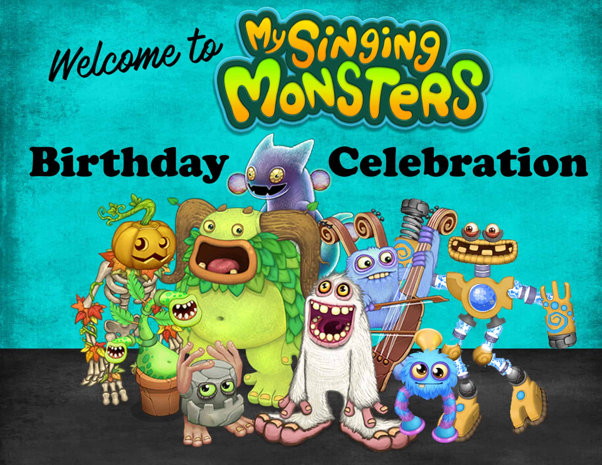 My singing monsters birthday set in the Free Printable Library!