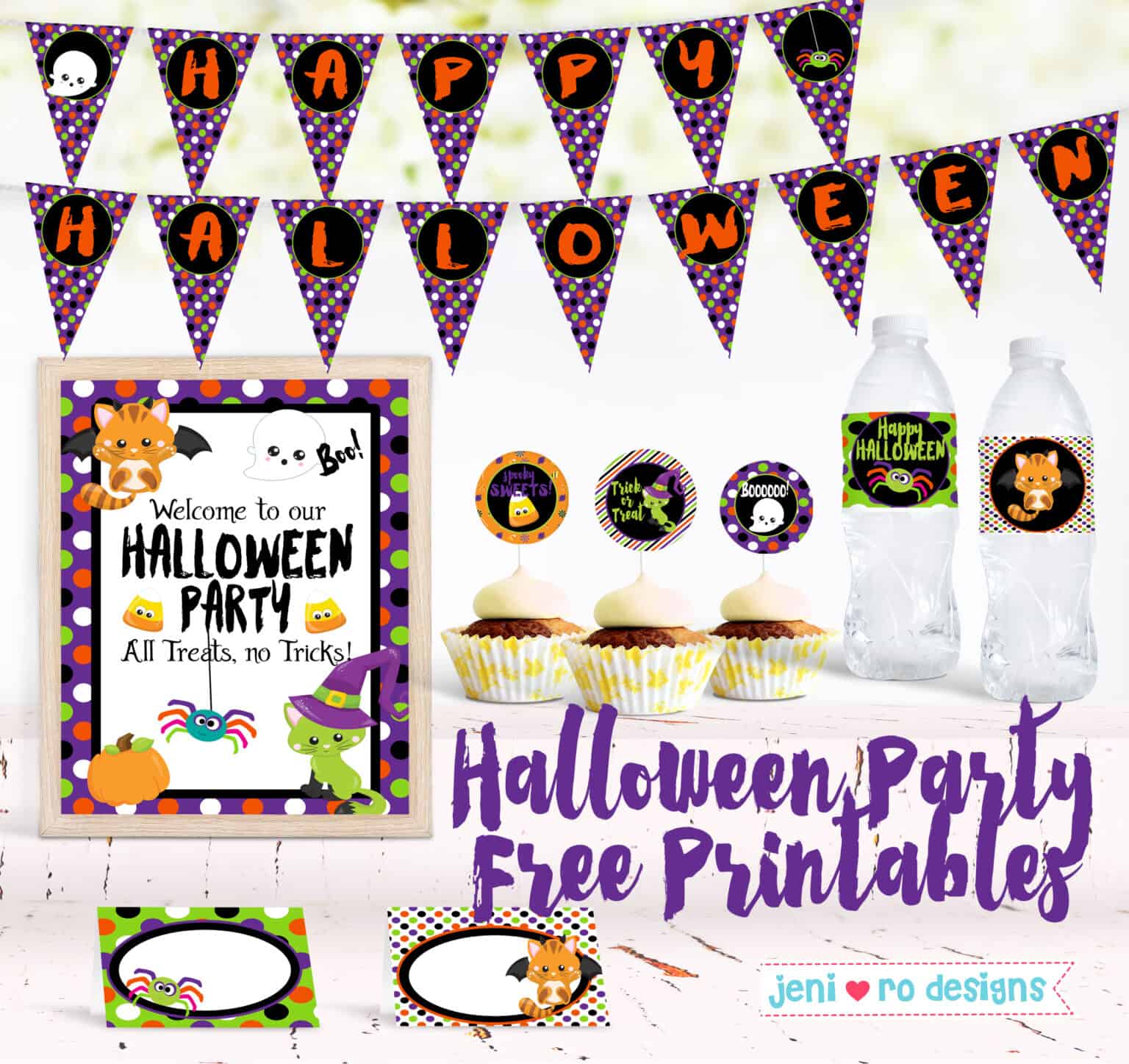 Halloween printable decoration set in the Free Printable Library!