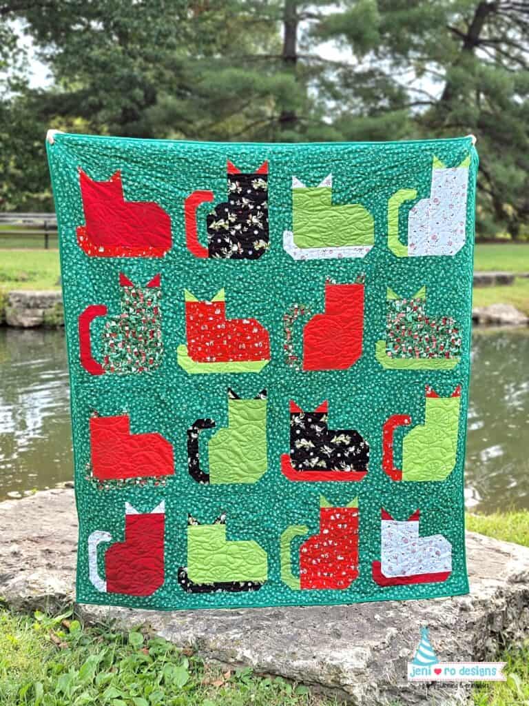 christmas quilts kitty cat