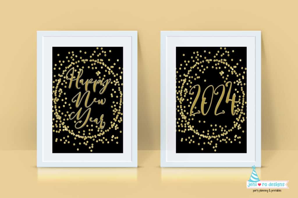 New Year printables fancy art prints 2024