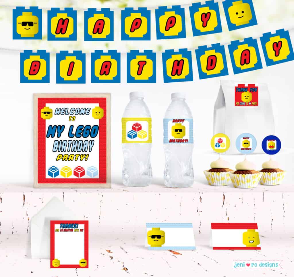 lego birthday printable set